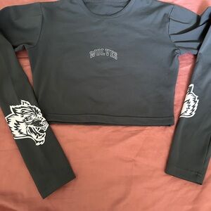 Darc Sport WOLVES Crop Top with Graphic Sleeves